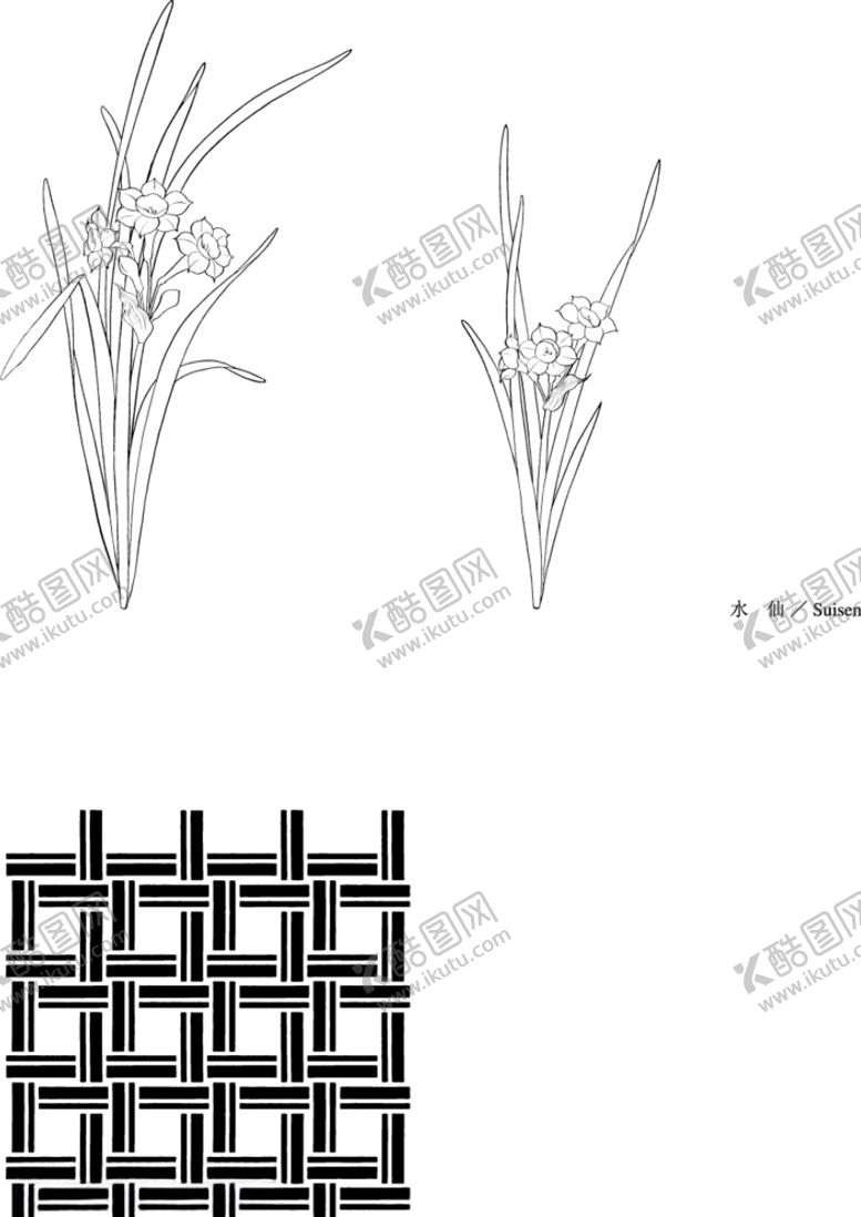 编号：36425710271901508551【酷图网】源文件下载-日本线描植物花卉矢量素材