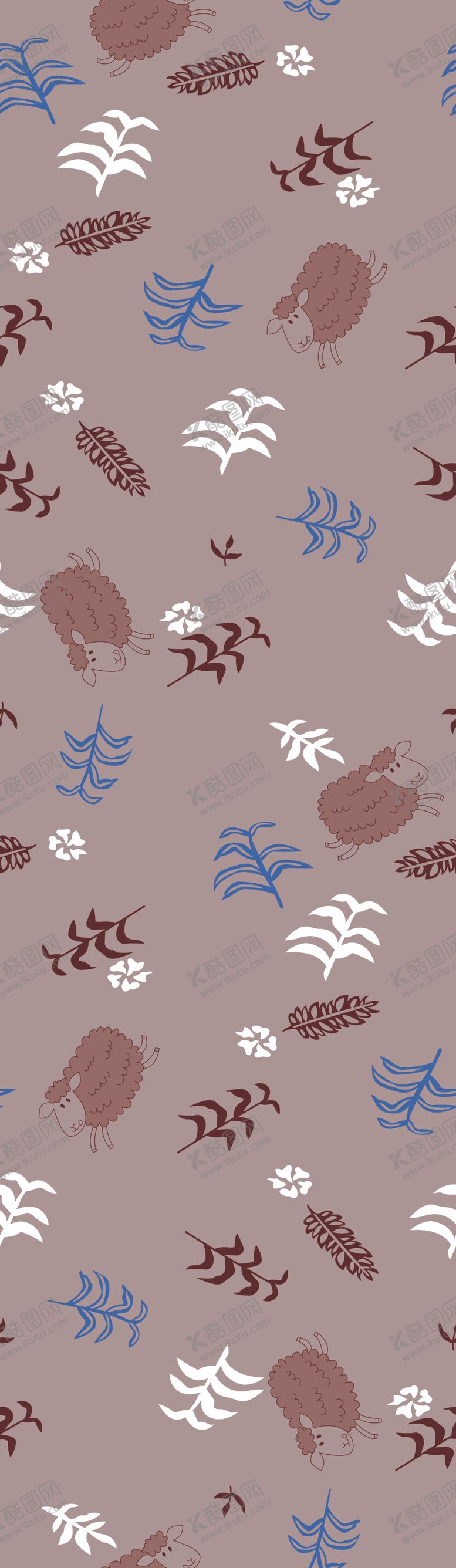 编号：78010704241906329597【酷图网】源文件下载-紫色花卉飞鸟图案背景