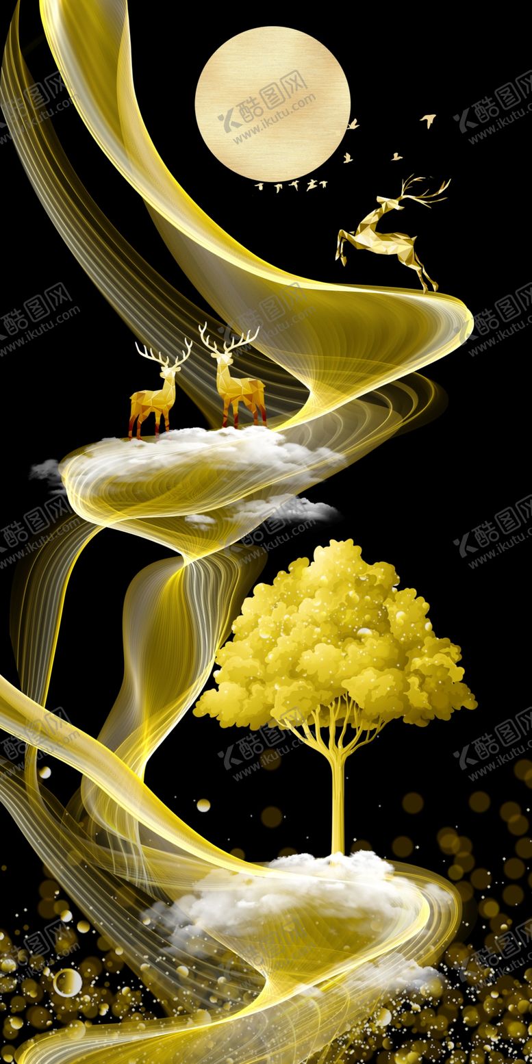 编号：26747202231500123689【酷图网】源文件下载-麋鹿玄关
