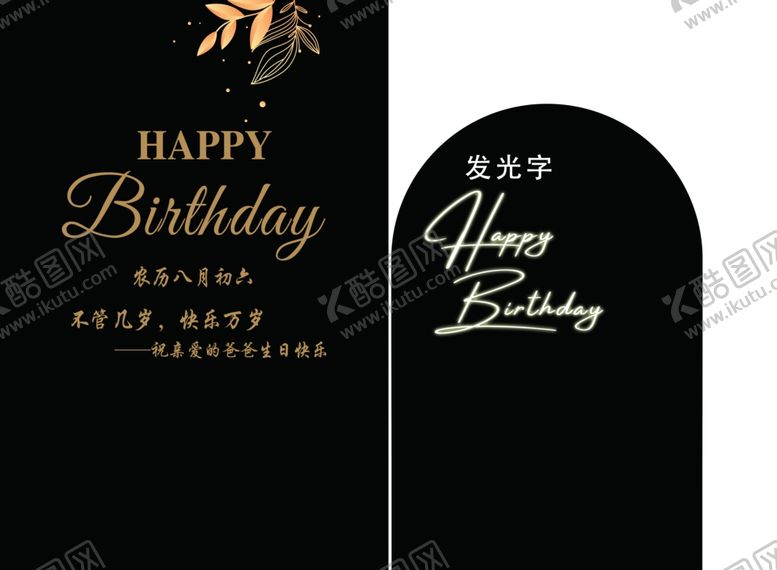 编号：88353212161055053600【酷图网】源文件下载-黑金色生日宴