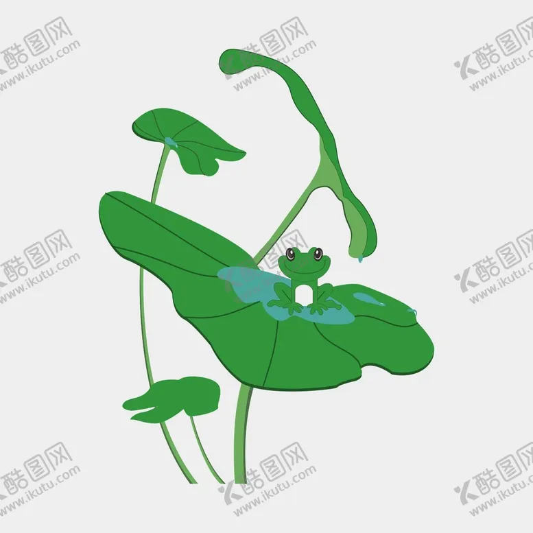 编号：52206612101159125302【酷图网】源文件下载-荷叶下的青蛙