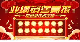 业绩销售喜报战报销售额宣传海报