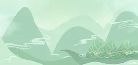端午节插画背景板赛龙舟吊旗
