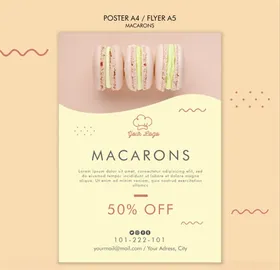 马卡龙海报模板