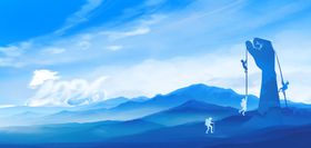 励志2026蓝色简约风展板背