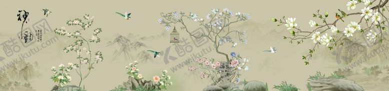 编号：85628305021228089700【酷图网】源文件下载-古风花卉背景图