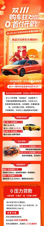 双十一汽车行业营销优惠详情活动