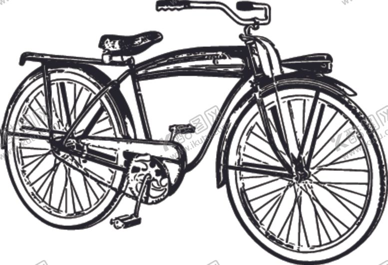 编号：26029209220144425105【酷图网】源文件下载-黑白手绘自行车