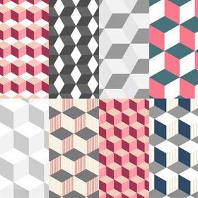 蓝绿色几何图案素材集合