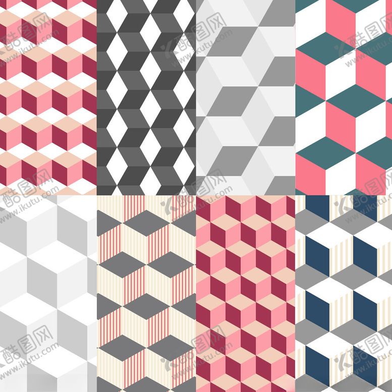 编号：80669701042214191159【酷图网】源文件下载-几何图案拼接素材集合
