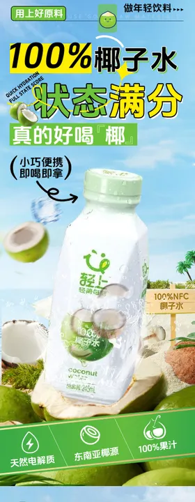 椰子水新鲜详情页