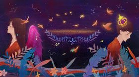 梦幻星空下的女孩