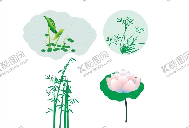 编号：62391710231054156487【酷图网】源文件下载-竹子荷花插画