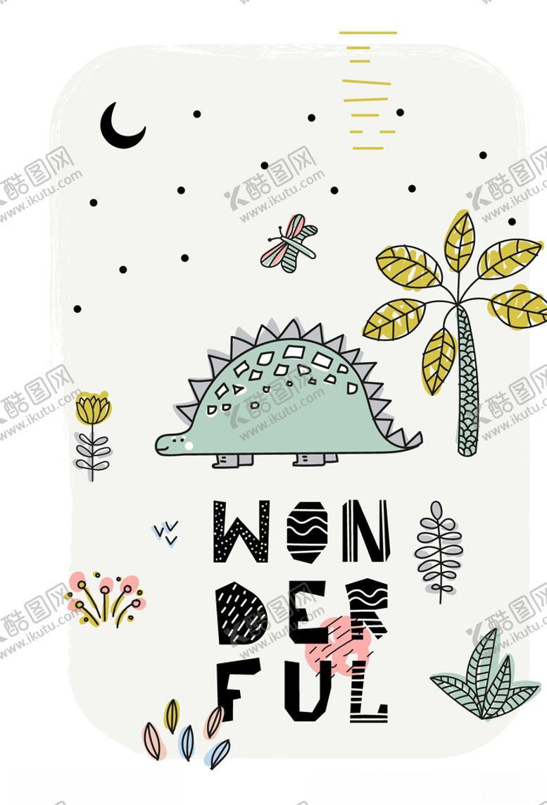 编号：38046510030927201858【酷图网】源文件下载-呆萌恐龙主题插画