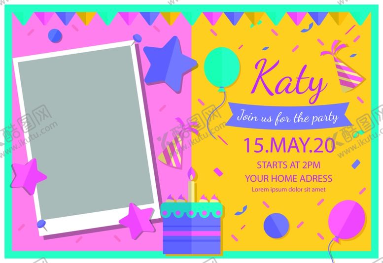 编号：64117509240239222747【酷图网】源文件下载-生日邀请函