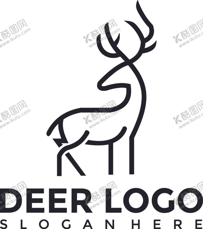编号：55413310082352107638【酷图网】源文件下载-鹿头标志