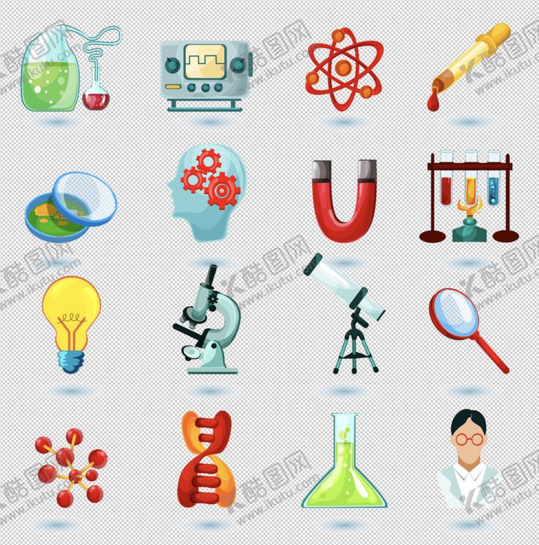 编号：96745809232113525498【酷图网】源文件下载-手绘物理化学仪器仪表图标