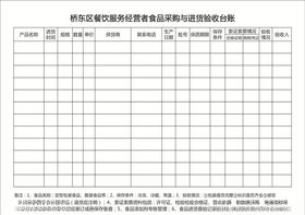 食品采购台账