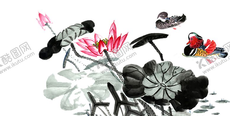 编号：54020507030931348846【酷图网】源文件下载-水墨荷花粉色荷花荷花意境