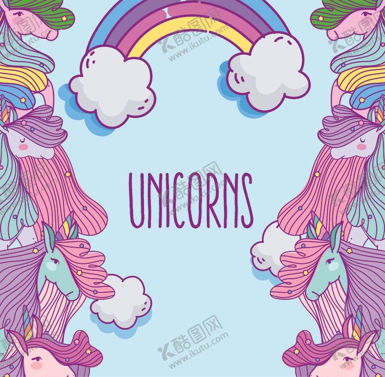 编号：39453309262149173492【酷图网】源文件下载-卡通独角兽