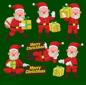 圣诞老人送礼物欢乐画面
