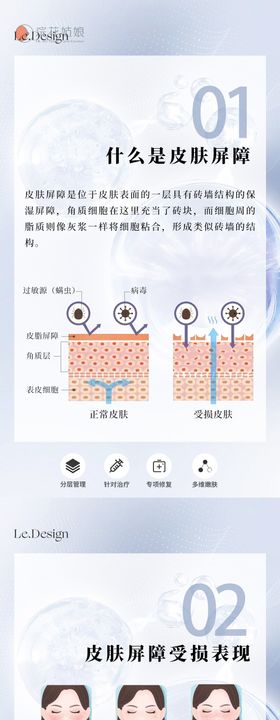 皮肤屏障受损简约系列海报