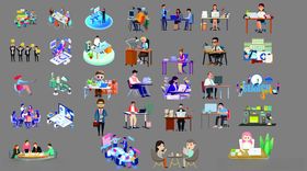 办公卡通角色形象展示