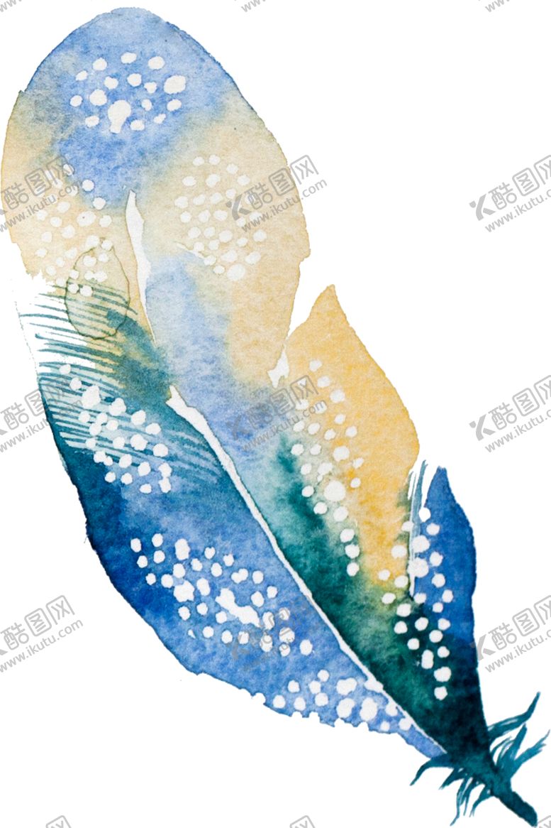 编号：89373410170721534001【酷图网】源文件下载-手绘水彩羽毛