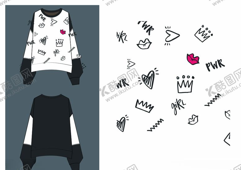 编号：40490009150433074011【酷图网】源文件下载-2020年女装卫衣图案