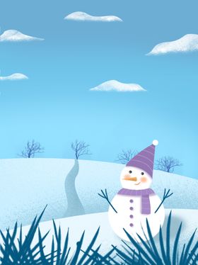 冬天雪人背景
