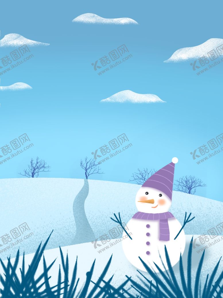 编号：40666910221959233257【酷图网】源文件下载-冬天雪人背景