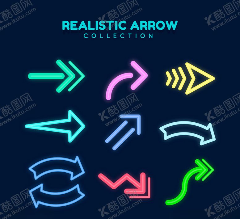编号：15279710210455496450【酷图网】源文件下载-矢量彩色炫彩箭头
