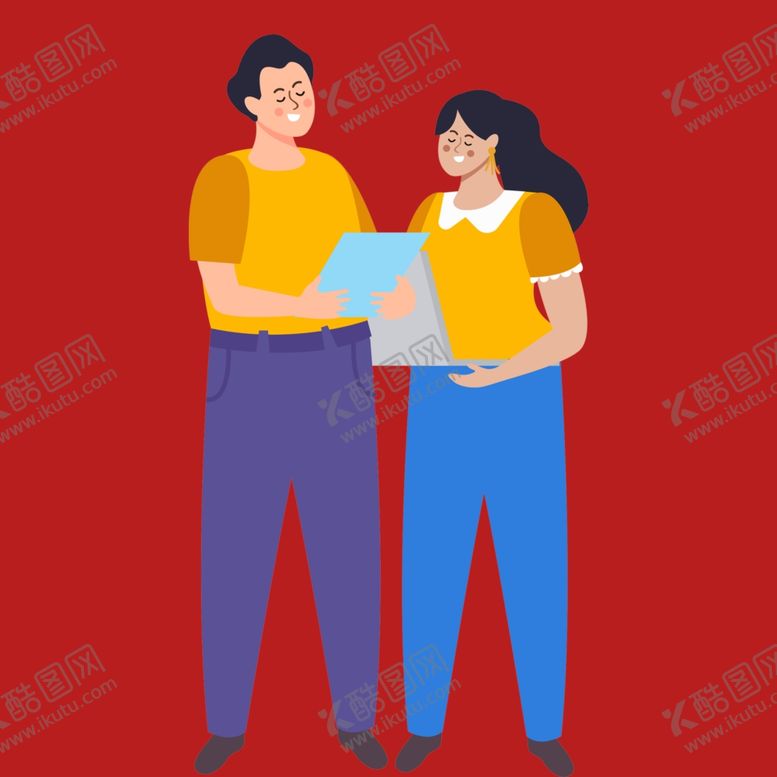 编号：70080501150017247064【酷图网】源文件下载-手绘情侣恋人