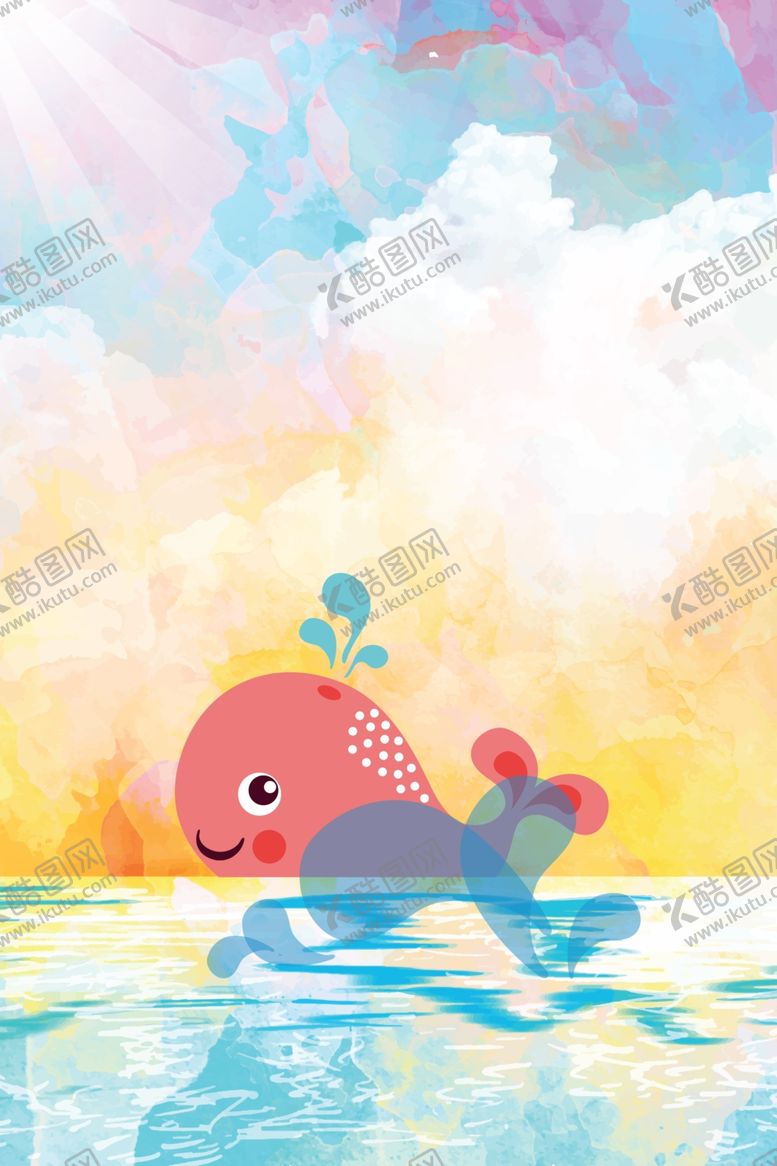编号：31201405040250032242【酷图网】源文件下载-水彩海洋背景