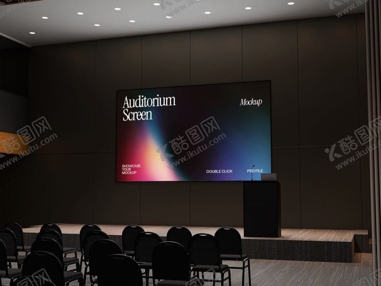 编号：25897611021825232398【酷图网】源文件下载-现代会议室的投影屏幕场景