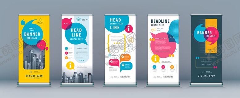 编号：70032811180048013804【酷图网】源文件下载-多样竖版X展架背景