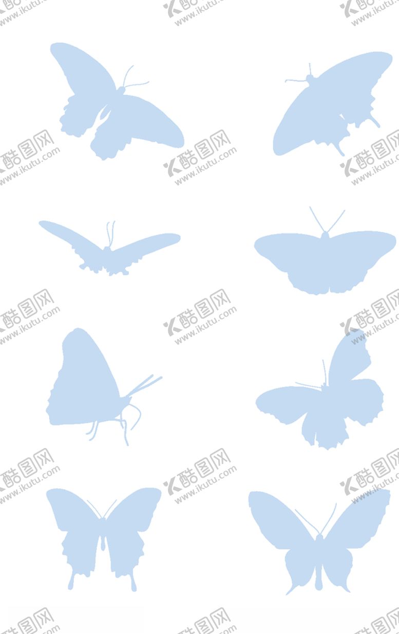 编号：83547505121622269195【酷图网】源文件下载-蓝色小清新蝴蝶元素