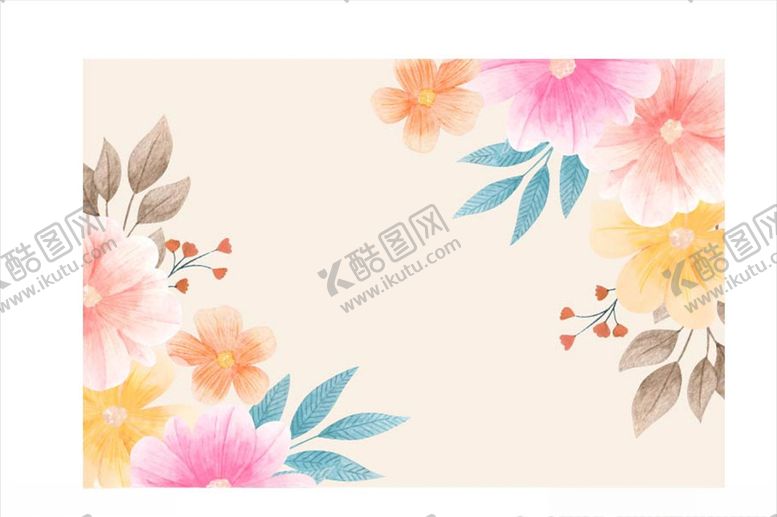 编号：88528807140938027392【酷图网】源文件下载-水彩彩色花卉