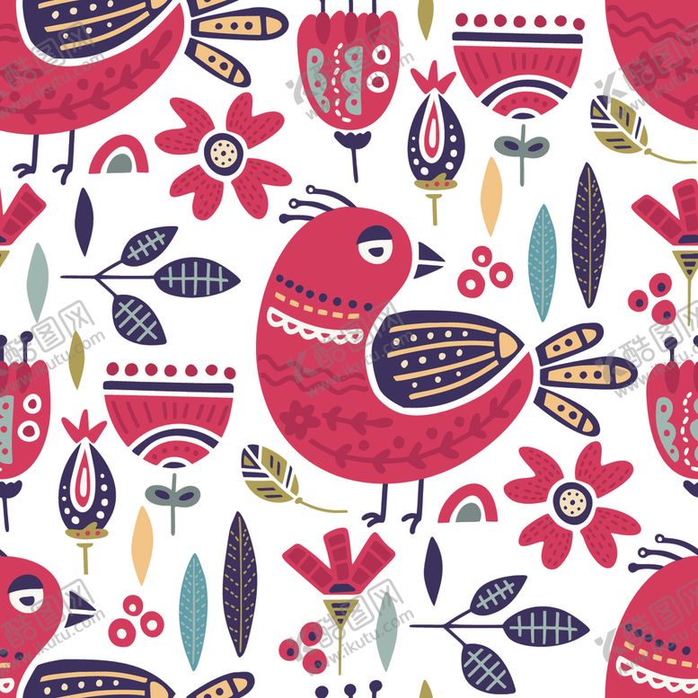 编号：90605810030408572931【酷图网】源文件下载-可爱小鸟手绘插画