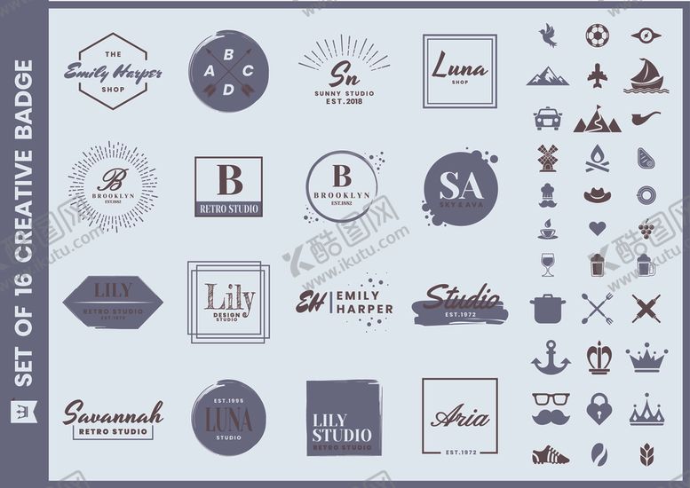 编号：40223909200908402121【酷图网】源文件下载-徽标元素