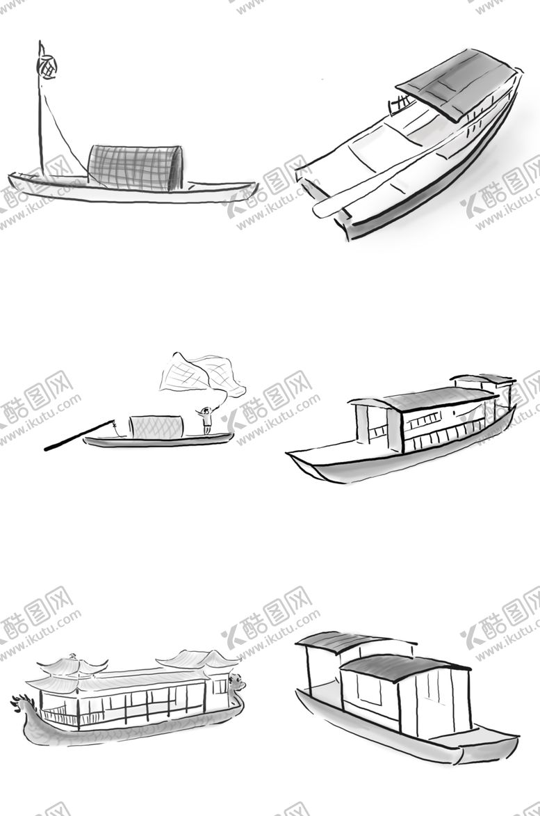 编号：26078807060207134715【酷图网】源文件下载-水墨船