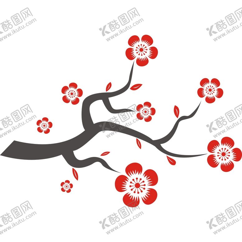编号：98721312161633207802【酷图网】源文件下载-传统矢量手绘梅花