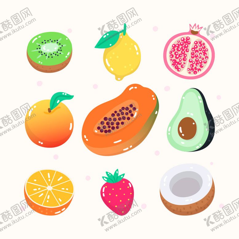 编号：54971810070614364319【酷图网】源文件下载-各种手绘水果