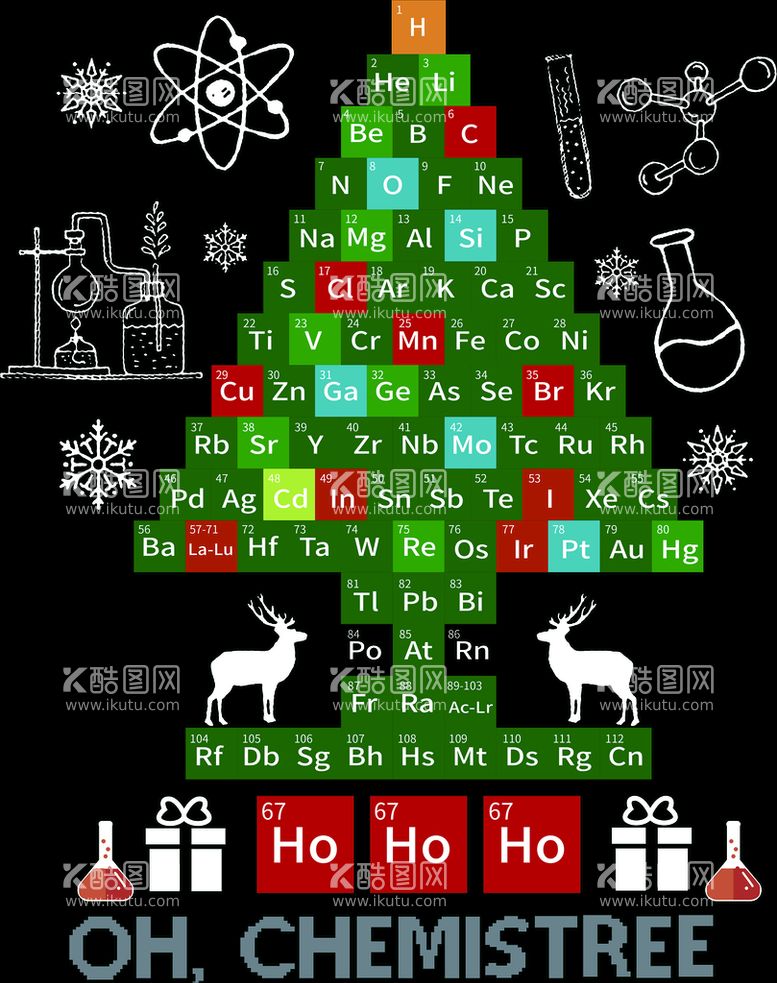 编号：36204710181801284178【酷图网】源文件下载-元素周期表圣诞树