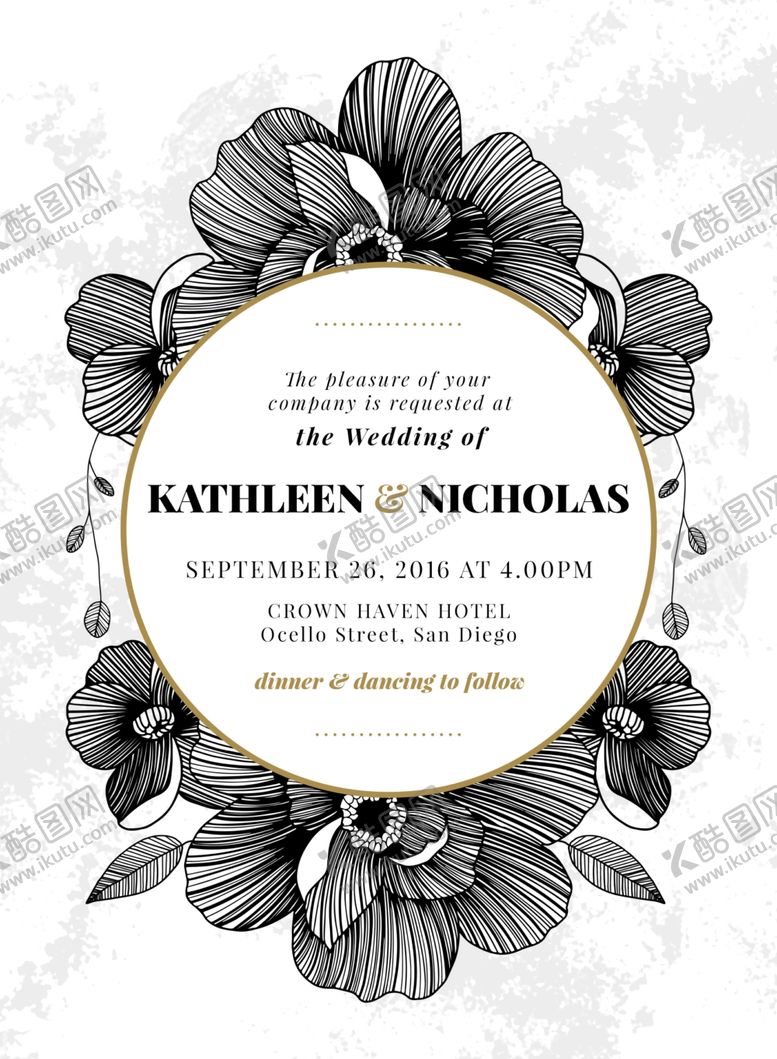 编号：60883410280920404162【酷图网】源文件下载-高端婚礼邀请函设计