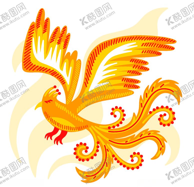 凤凰插画Ai矢量手绘鸟
