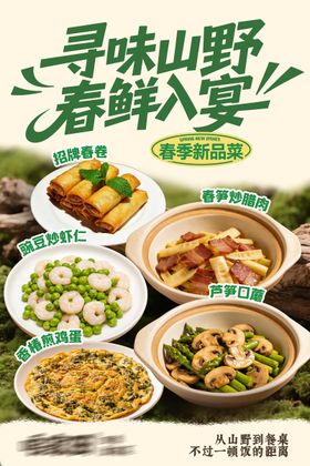 春季餐饮菜品宣传海报设计
