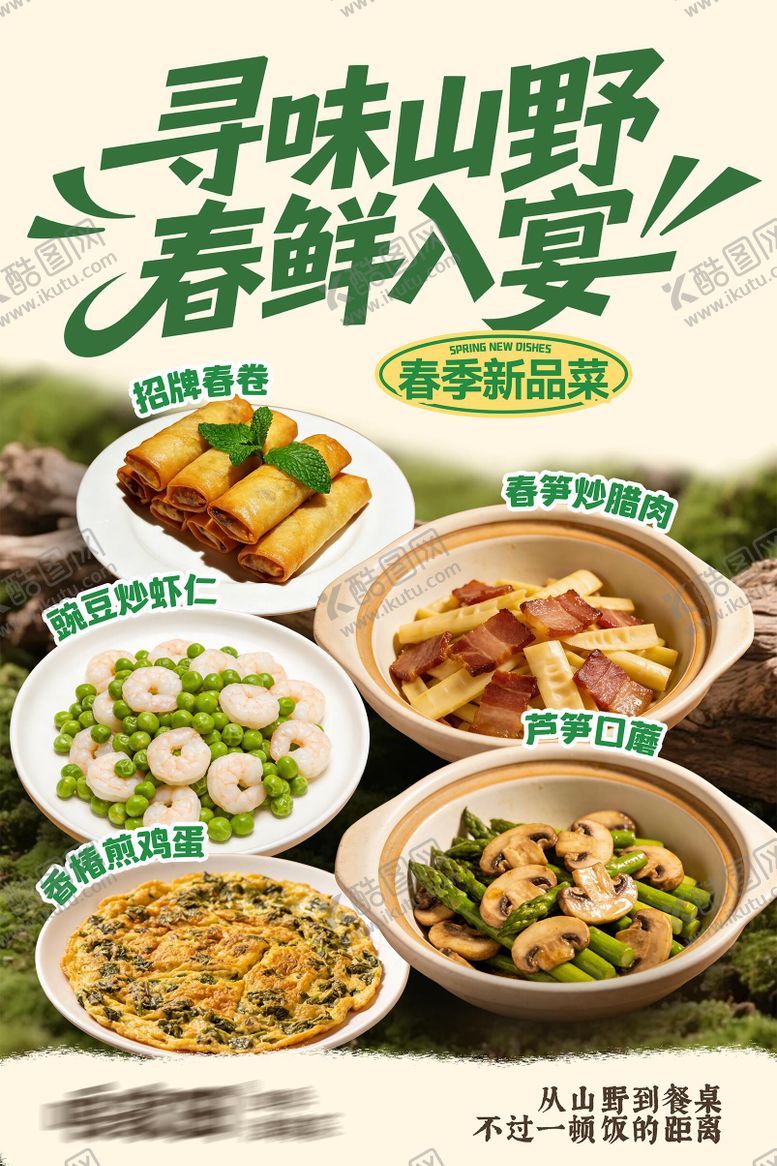 编号：63264304120512408579【酷图网】源文件下载-春季餐饮菜品宣传海报设计