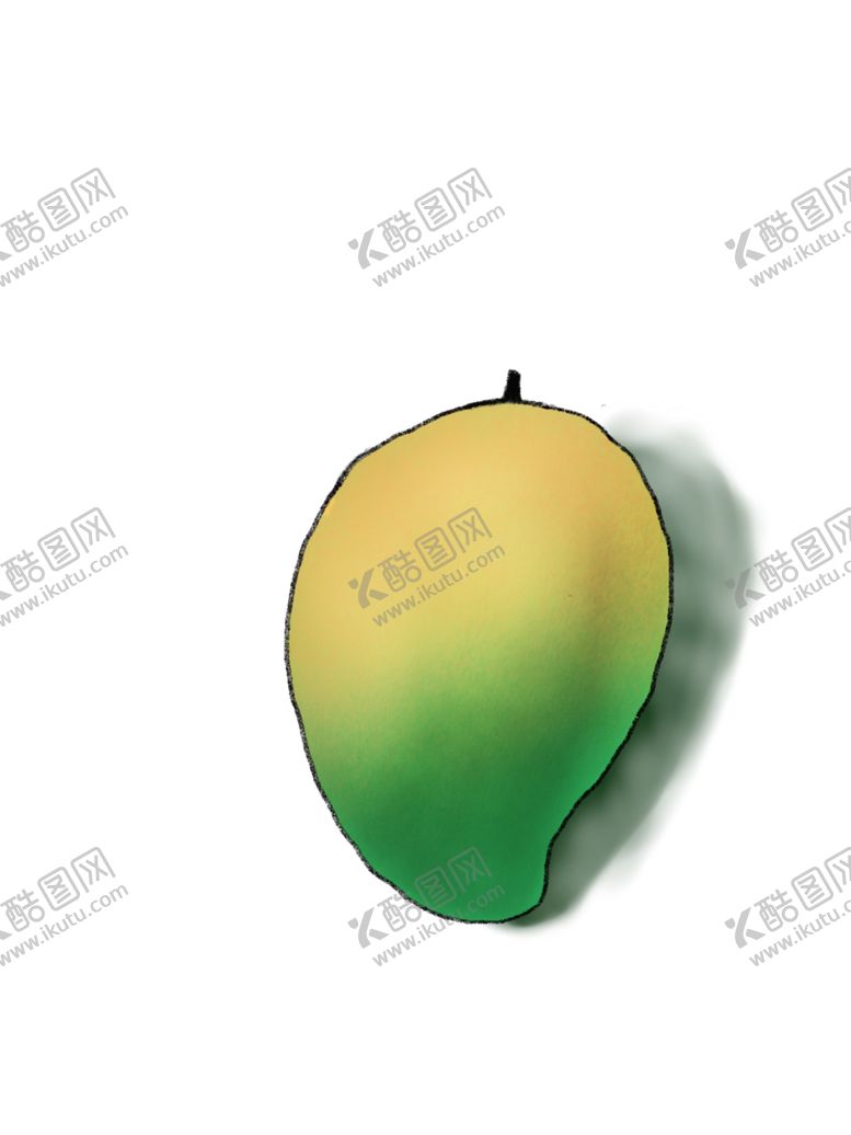 手绘芒果水果矢量图渐变插画