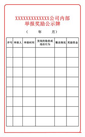 安全生产举报公司内部举报奖励